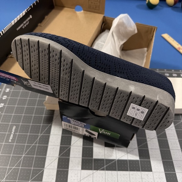 Skechers Cleo Flex-Wedge Shoes Women's 9.5 Navy Blue New Days Vegan - New - Picture 4 of 9